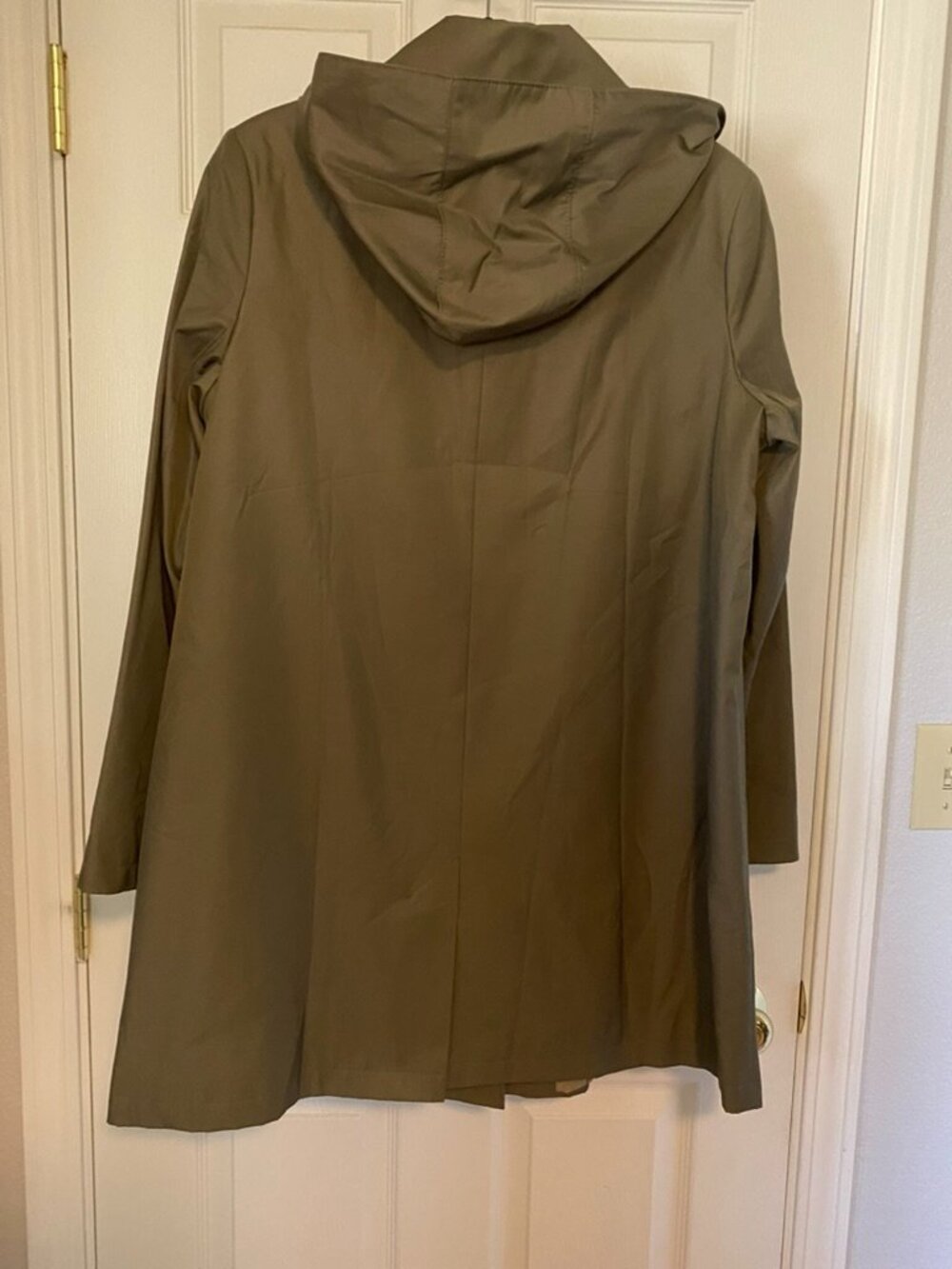 NWT Lauren Ralph Lauren Balmacaan Hooded Raincoat Olive Fern Size XL - Picture 4 of 7